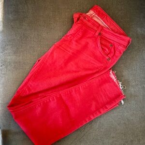 Kova & T “Sandy” Women's Straight Leg Jeans in Fire Engine Red - Size 29